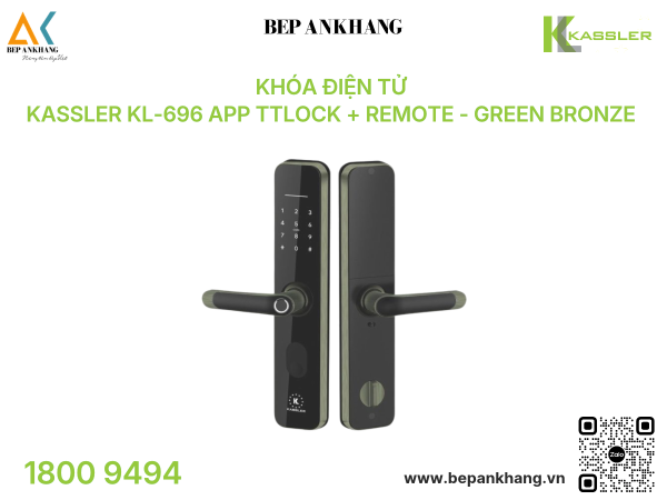 Khóa điện tử Kassler KL-696 App TTlock + Remote - Green Bronze 